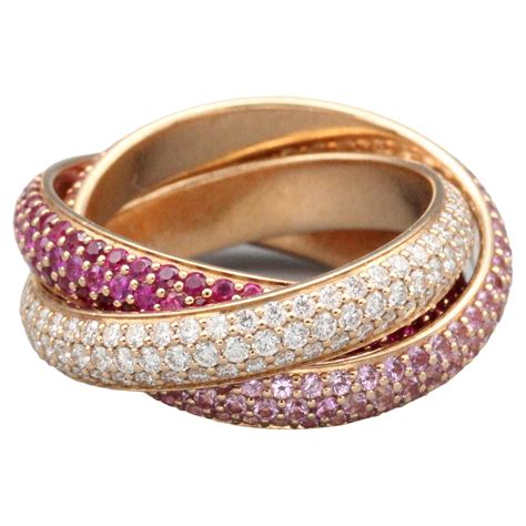 cartier ring 3 colors|cartier rolling ring with diamonds.